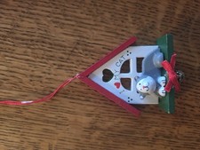 I Love My Cat Wooden Christmas Ornament Grey Cat