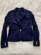 Lauren Ralph Lauren Women's Navy Blue Blazer with Gold Buttons Size Medium