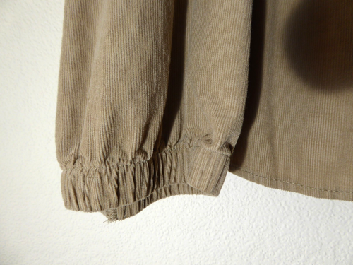 Ladies Top Stone Cord Size 14 Button Front Long Sleeves Frill Detail 100% Cotton - Picture 5 of 13