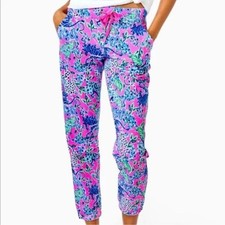 Lilly Pulitzer Knit Pants Sweatpants Joggers Lightweight Colorful Comfy Medium
