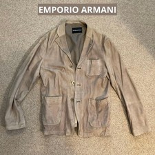 EMPORIO ARMANI Beige suede Tailored Jacket