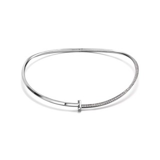 Tiffany & Co. T1 Half Diamond Necklace – 18k White Gold – 15.3"