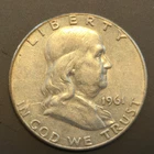 1961 Franklin silver half dollar.Unc