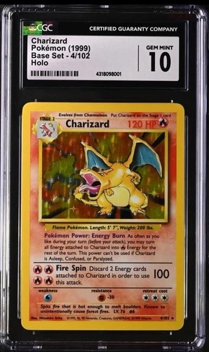 Charizard 4/102 Holo Rare CGC 10 Base Set 1999 Wizards Pokémon