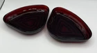 Vintage Set Of 2 1970's Anchor Hocking Ruby Red Glass Manhattan Lazy Susan...