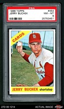 1966 Topps #454 Jerry Buchek Cardinals PSA 8 - NM/MT