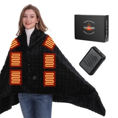 Cordless Heated Blanket, Battery Operated Heating Blanket with 20000mAh Recha...