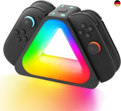 4in1 RGB Joy-Con Ladestation für Nintendo Switch Ladedock Controller Ladegerät 