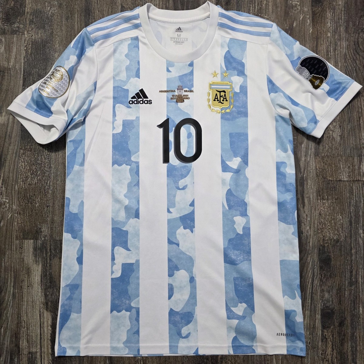 2021 Adidas Argentina Home Soccer Jersey Lionel Messi Men M Copa