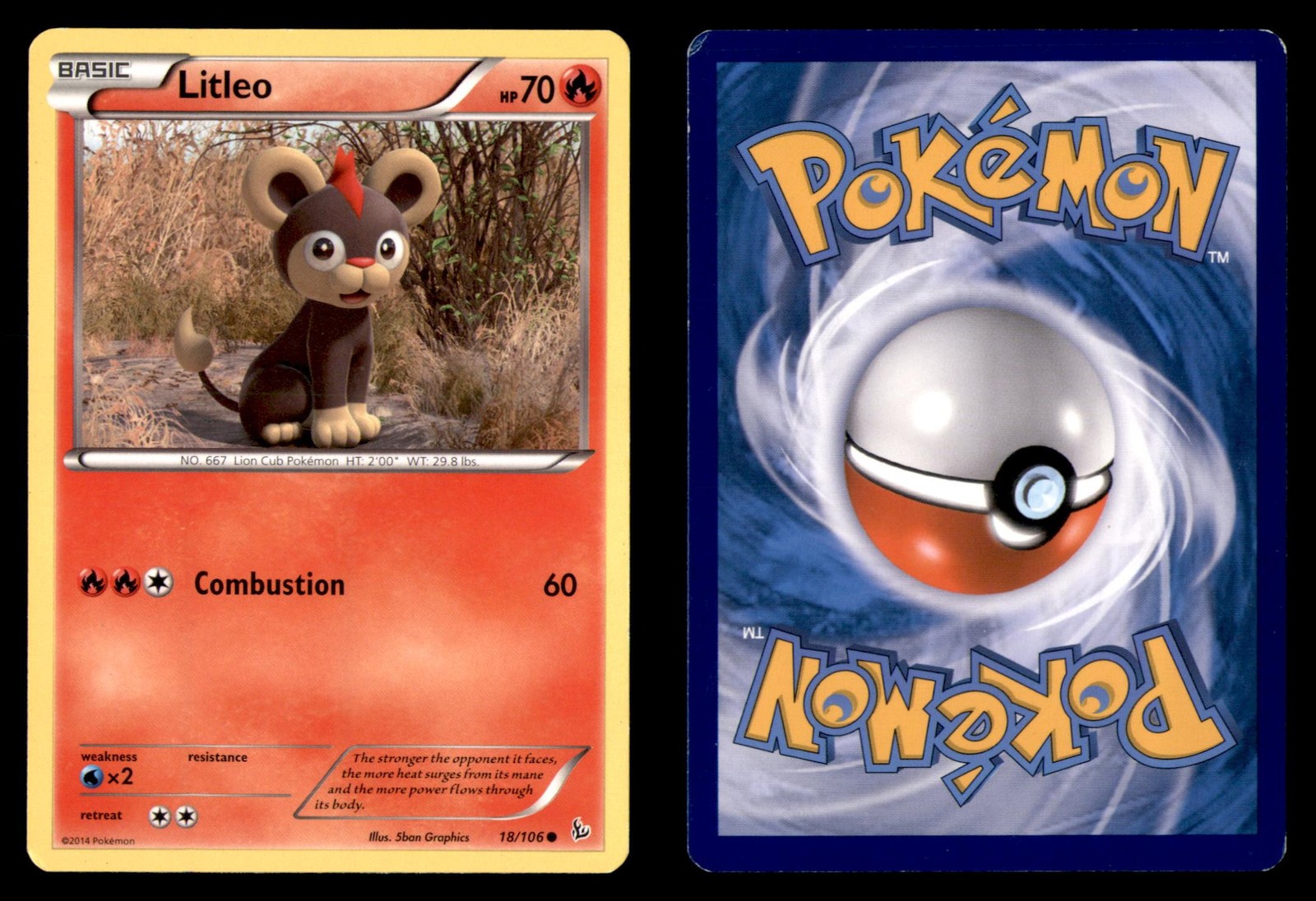 Pokemon Flashfire Litleo 18/106 2014 Common
