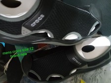 Crocs Swiftwater Mesh Deck Sandals Mens 11 Black Charcoal Gray Excellent 205289