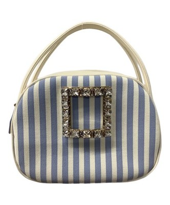 Roger Vivier Sommer Streifen Strass Schnalle Handtasche Mini 2-Wege Schultergurt