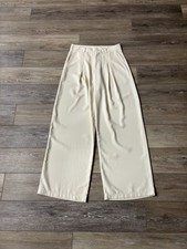 Cider Wide Leg Pants Sz M Cream Pleated High Waist Trousers Office Work Capsule