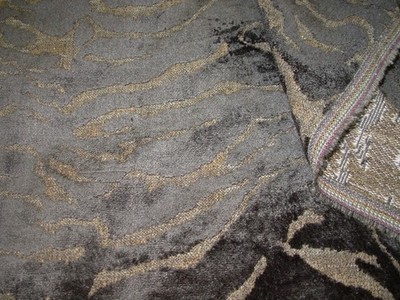 4 5/8 YDS STROHEIM CUT VELVET  GEOMETRIC  UPHOLSTERY FABRIC FOR LESS