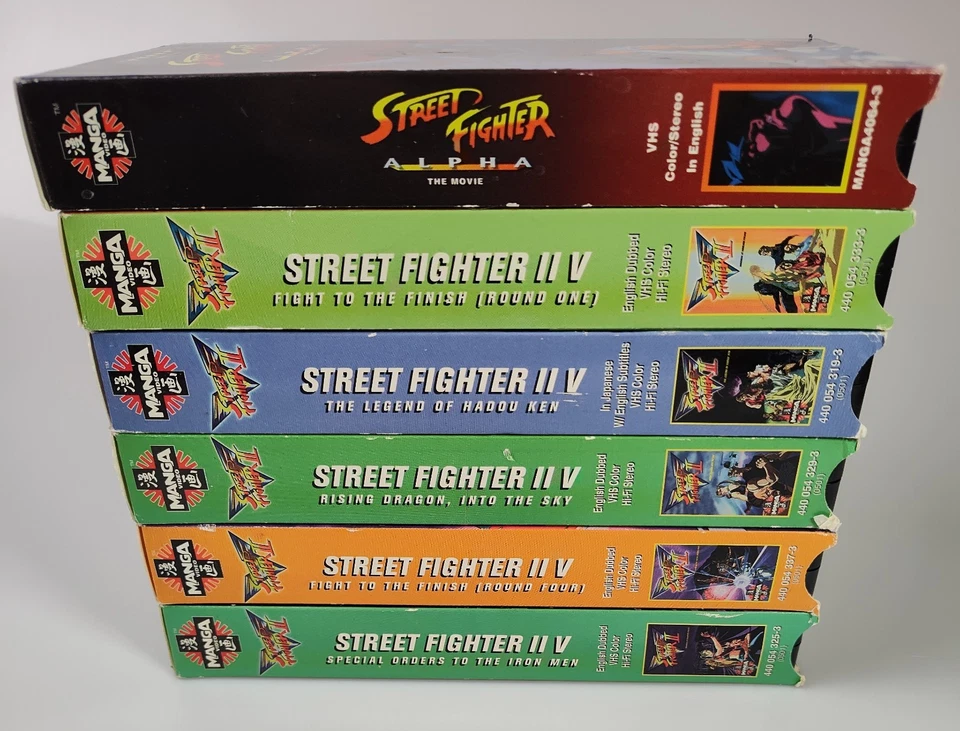 Street Fighter II V Manga Animated Series VHS LOT Of 6 (1 Movie, 5 Series Tapes) Foto 3 de 4