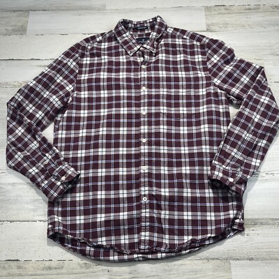 American Eagle Shirt Mens Size Large Seriously Soft Button Up Long Sleeve Red