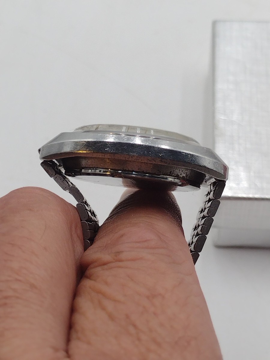 Men's Seiko Watch Automatic 17 Jewels Working W Rare Blue Face