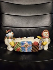 1995 Fitz and Floyd Snowman Bowl/Candy Dish