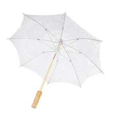 Pure White Lace Umbrella Handmade for Wedding Photography Prop Parasol