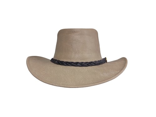 Tan 100% Suede Walk About Leather Festival Hat Walkabout Real Suede Leather Hat Sz S Made in Australia  main image 4