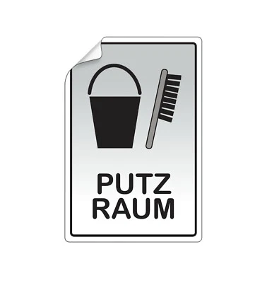 Folienschild Putzmittelraum 130 x 90 mm Türaufkleber Piktogramm - Bild 1 von 2