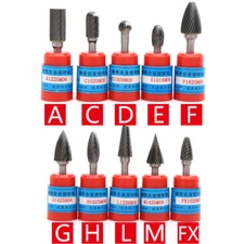 Tungsten Carbide Rotary Tool Burr Milling Cutter Drill Die Grinder 1/4'' Shank