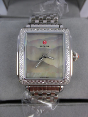 silver michele watch