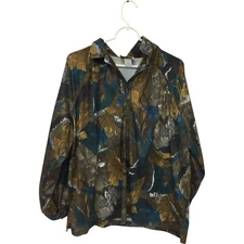 Vintage Disco Shaker Sport 1/4 Button Front Long Sleeve Collared Women Shirt