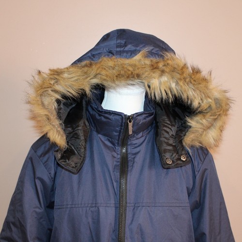 NWT Totes Women's Winter Coat, Fur Trim Hood, Navy sz XL Water Resistant - Picture 5 of 12
