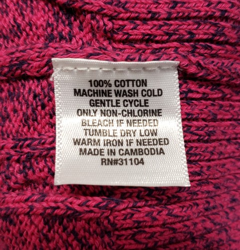 Kim Rogers Sweater Womens XL Crew Neck Cable Knit Pullover Pink Melange Cotton - Picture 9 of 10