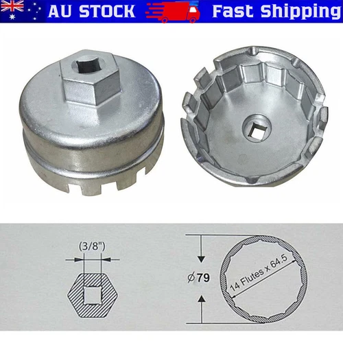 14 Flute Oil Filter Cap Removal Tool Wrench For Toyota Camry Prius Aurion Prius