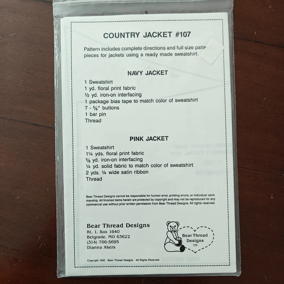 Bear Thread Designs Country Jacket Pattern 107 - Floral Embellishment Jacket 🌻 - Image 3 of 4