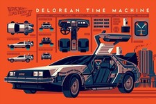 BACK TO THE FUTURE limited edition print #150 TOM WHALEN 24x36 DE LOREAN
