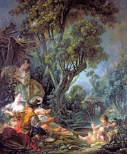Fisherman by Boucher Classical oil painting HD printed on canvas L1732