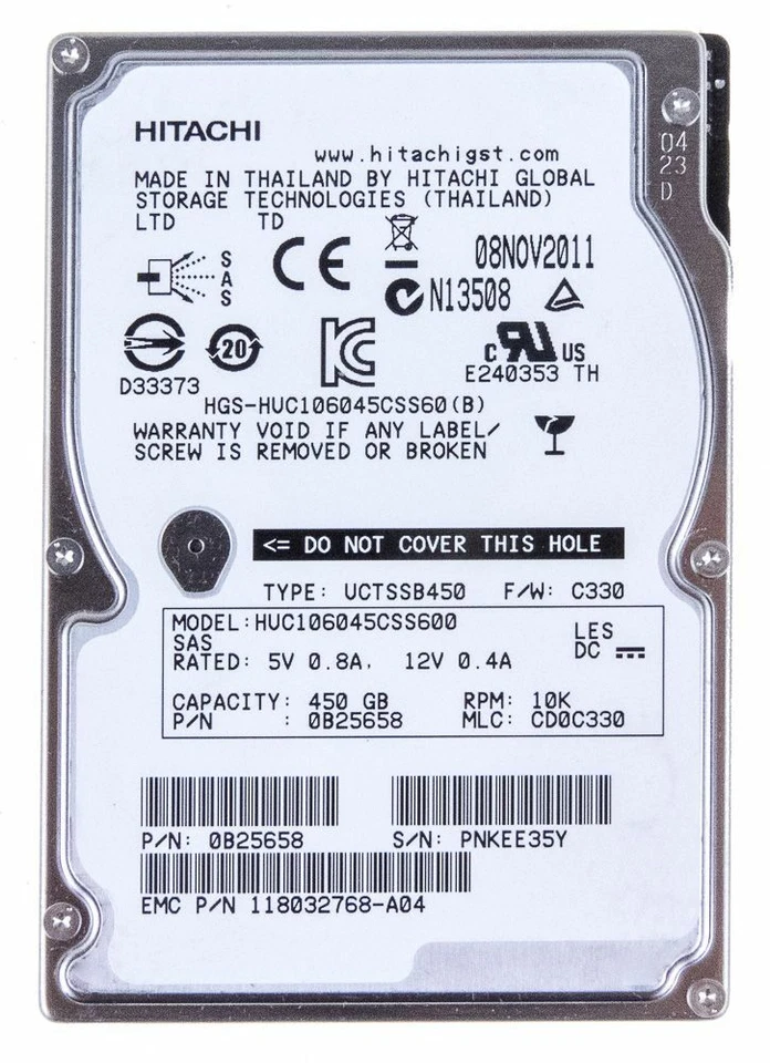 Hard Drive Hitachi Ultrastar C10K600 450GB 10K 64MB SAS-2 HUC106045CSS600 2.5'' - Image 2 of 3