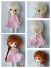 JD211 1/12 1/8 1/6 1/4 Long Braid BJD Mohair Wig Size 4-5 inch to 7-8 inch Doll