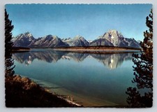 Tetons Reflected In Jackson Lake Grand Teton Park Wyoming Unposted Postcard