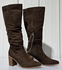 Universal Thread Junie Women's Size 10 Knee High Dark Brown Ruched Dress Boots