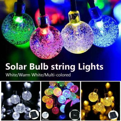LED Solar Kugel Lichterkette Garten Außen Outdoor Beleuchtung Lampe Party Licht