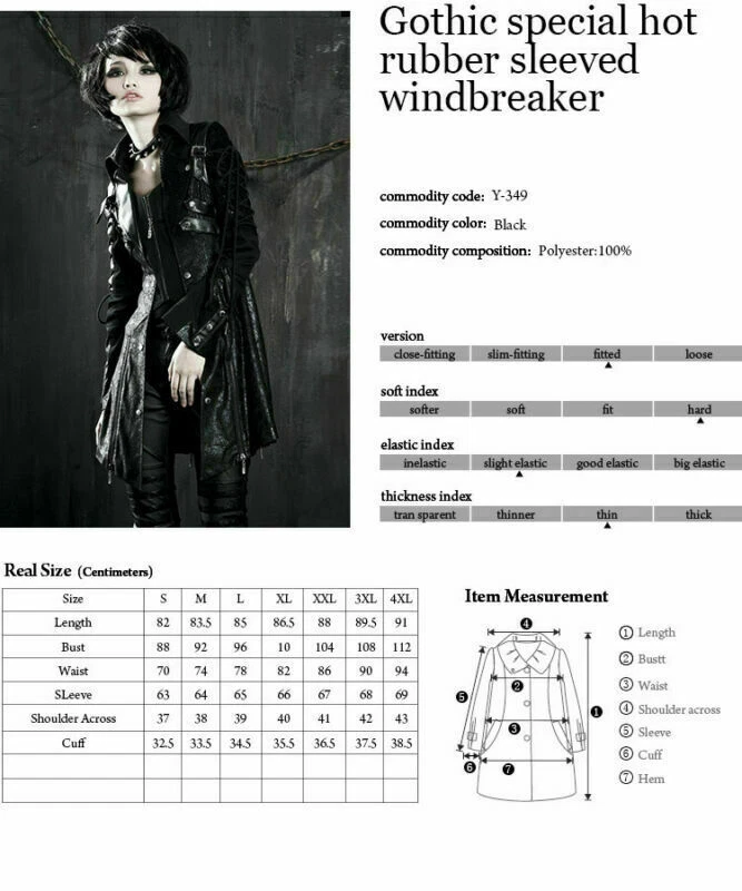 Punk Rave Mujeres Nuevo Gótico Mujeres Cuero PU Rock Tachonado Chaqueta Abrigo Streampunk Foto 2 de 2