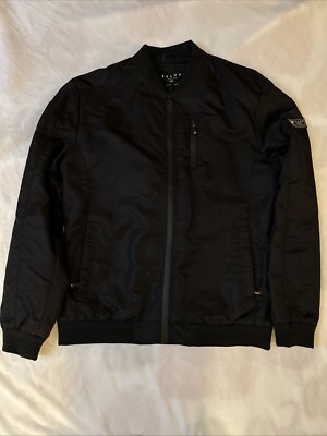 Zelus London Nighthawk Bomber Jacket Black Size XXL Y2K Water Resistant