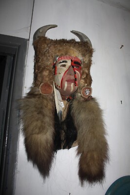 Native American Navajo Krieger große Geistermaske Wandhänge Glasaugen 