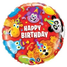 Birthday Party Animals 18" Foil Balloon Non-Packaged 