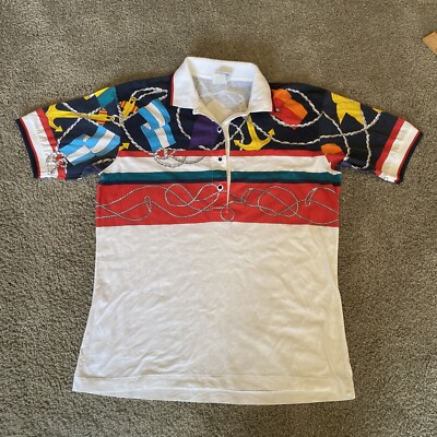 Vintage Head Polo Shirt Men's Size Medium Multicolored Color