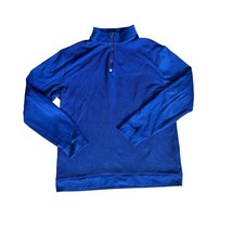 Bugatchi Men  s Blue Quarter Zip Pullover Long Sleeve Cotton Sweater Top XL C180