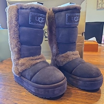UGG CLASSIC CHILLAPEAK TALL WOMEN BOOT SUEDE BURNT CEDAR US 8 /UK 6/EU 39 /JP 25