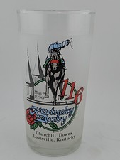Vintage 1990 Kentucky Derby Mint Julep Horse Racing Glass Churchill Downs 5.25"