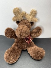 Vintage Russ Antler Moose Plush Brown Stuffed Animal Toy 8" Christmas