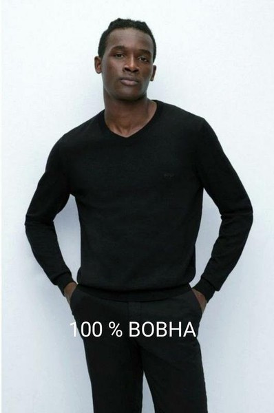 Men Hugo Boss Sweater Black Wool 40 /L / 48 #66Q2