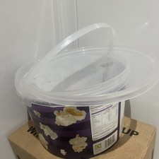 5L Empty Plastic Food Kitchen Pet Food Storage Bucket Tubs With Handle And Lid